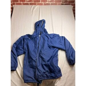Vintage 90s WearGuard Fleece Lined Hooded Jacket Mens L Blue Gorpcore Workwear